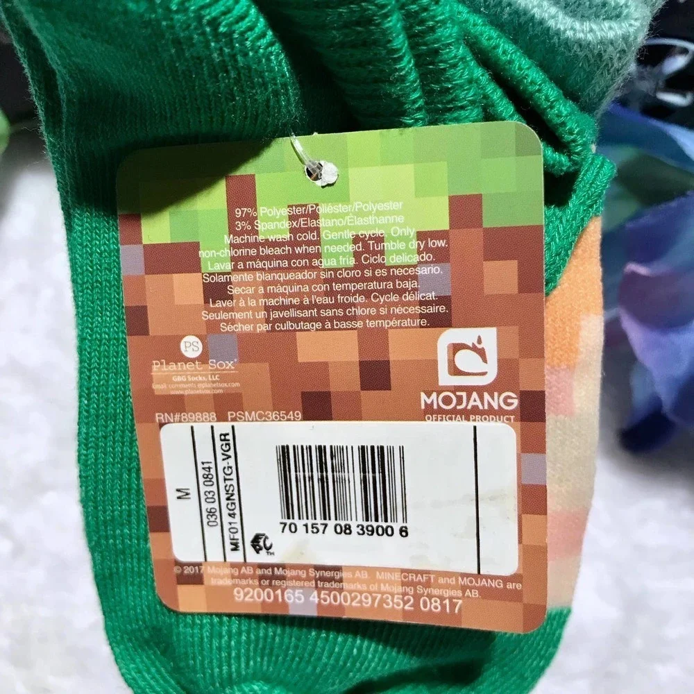 Minecraft NWT 6 Pairs No Show Socks Kids M (9-2.5)